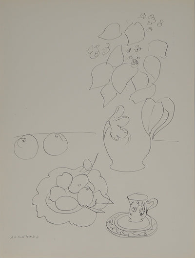 Henri MATISSE : Nature morte au vase, Lithographie originale (vue générale) - Crédit photo : Galerie Art.Paris