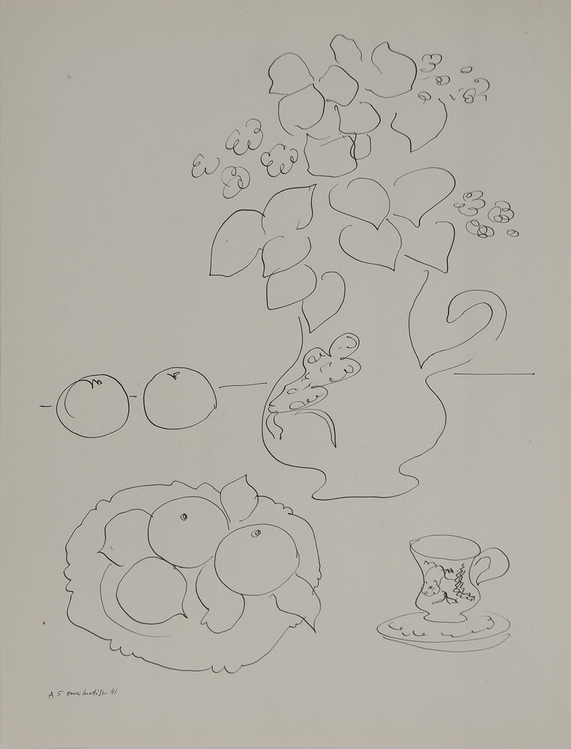 Henri MATISSE : Nature morte aux fleurs, Lithographie originale (vue générale) - Crédit photo : Galerie Art.Paris