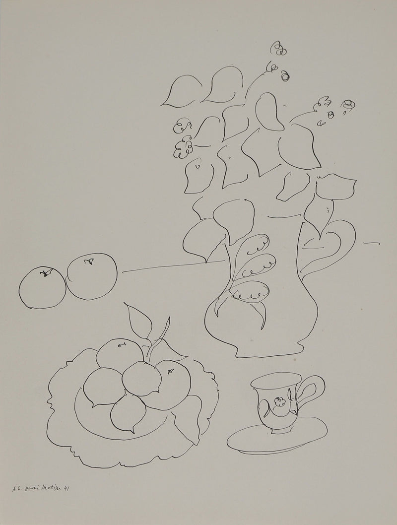 Henri MATISSE : Etude de fruits, Lithographie originale (vue générale) - Crédit photo : Galerie Art.Paris