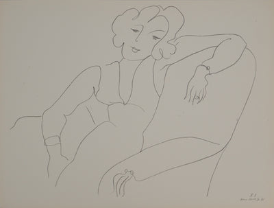 Henri MATISSE : Jeune femme à la posture désinvolte, Lithographie originale (vue générale) - Crédit photo : Galerie Art.Paris