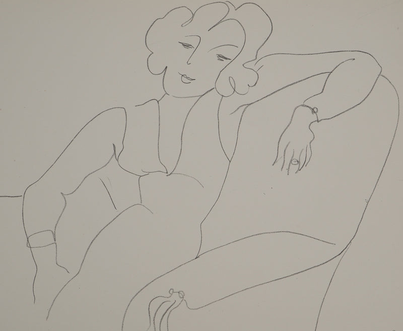 Henri MATISSE : Jeune femme à la posture désinvolte, Lithographie originale (photo de détail 3) - Crédit photo : Galerie Art.Paris