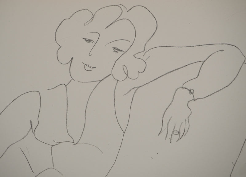 Henri MATISSE : Jeune femme à la posture désinvolte, Lithographie originale (photo de détail 4) - Crédit photo : Galerie Art.Paris