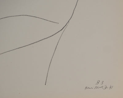 Henri MATISSE : Jeune femme à la posture désinvolte, Lithographie originale (photo de détail 2) - Crédit photo : Galerie Art.Paris