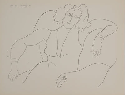 Henri MATISSE : Jeune femme assise, Lithographie originale (vue générale) - Crédit photo : Galerie Art.Paris