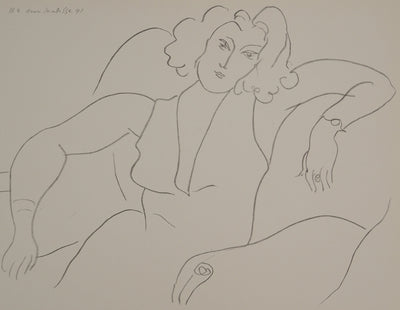 Henri MATISSE : Jeune femme assise, Lithographie originale (photo de détail 3) - Crédit photo : Galerie Art.Paris