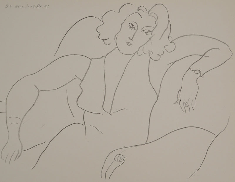 Henri MATISSE : Jeune femme assise, Lithographie originale (photo de détail 3) - Crédit photo : Galerie Art.Paris