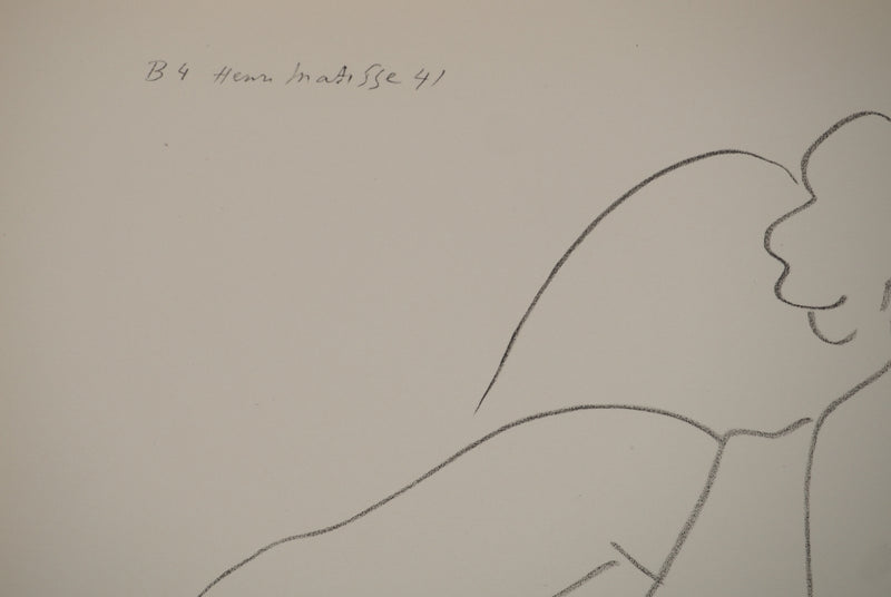 Henri MATISSE : Jeune femme assise, Lithographie originale (photo de détail 2) - Crédit photo : Galerie Art.Paris