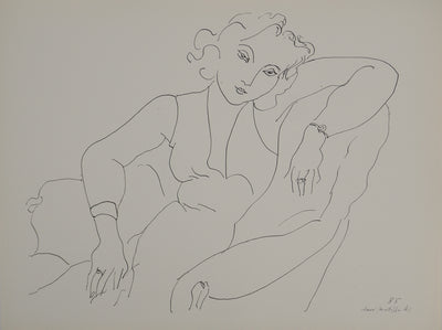 Henri MATISSE : Jeune fille posant, Lithographie originale (vue générale) - Crédit photo : Galerie Art.Paris