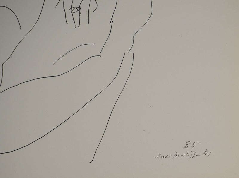 Henri MATISSE : Jeune fille posant, Lithographie originale (photo de détail 5) - Crédit photo : Galerie Art.Paris