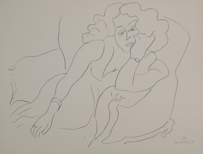 Henri MATISSE : Femme à la chevelure bouclée, Lithographie originale (vue générale) - Crédit photo : Galerie Art.Paris