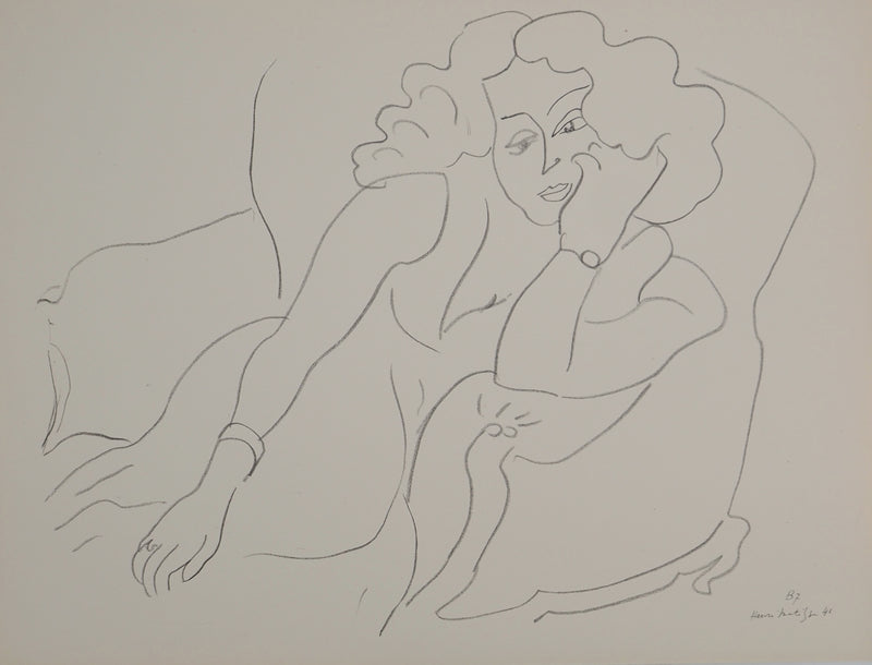 Henri MATISSE : Femme à la chevelure bouclée, Lithographie originale (vue générale) - Crédit photo : Galerie Art.Paris