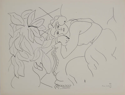 Henri MATISSE : Jeune fille pensive, Lithographie originale (vue générale) - Crédit photo : Galerie Art.Paris