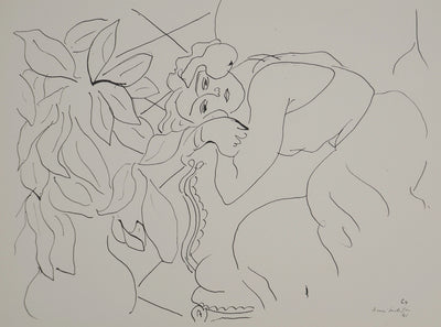 Henri MATISSE : Jeune fille pensive, Lithographie originale (photo de détail 3) - Crédit photo : Galerie Art.Paris