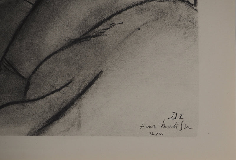 Henri MATISSE : Jeune femme allongée, Lithographie originale (photo de détail 2) - Crédit photo : Galerie Art.Paris