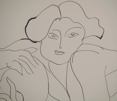 Henri MATISSE : Femme accoudée, Lithographie originale (photo de détail 4) - Crédit photo : Galerie Art.Paris