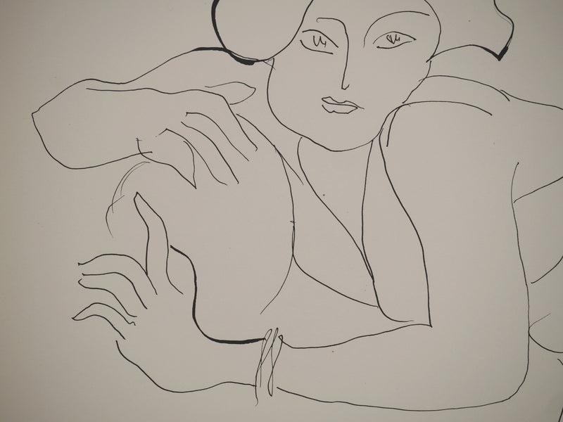 Henri MATISSE : Femme accoudée, Lithographie originale (photo de détail 5) - Crédit photo : Galerie Art.Paris