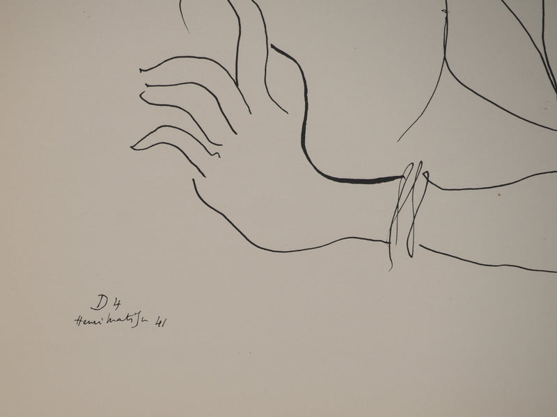 Henri MATISSE : Femme accoudée, Lithographie originale (photo de détail 2) - Crédit photo : Galerie Art.Paris