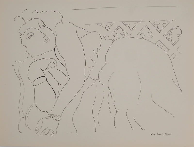 Henri MATISSE : Jeune fille au canapé, Lithographie originale (vue générale) - Crédit photo : Galerie Art.Paris