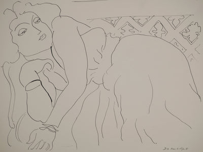 Henri MATISSE : Jeune fille au canapé, Lithographie originale (photo de détail 3) - Crédit photo : Galerie Art.Paris