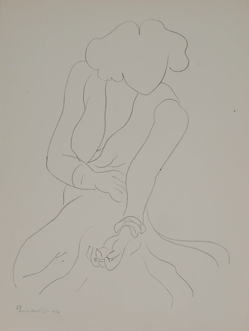 Henri MATISSE : Croquis à la cigarette, Lithographie originale (vue générale) - Crédit photo : Galerie Art.Paris