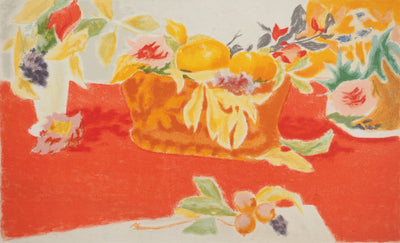BT Jules CAVAILLES, Fruits and pine cones, Original signed lithograph