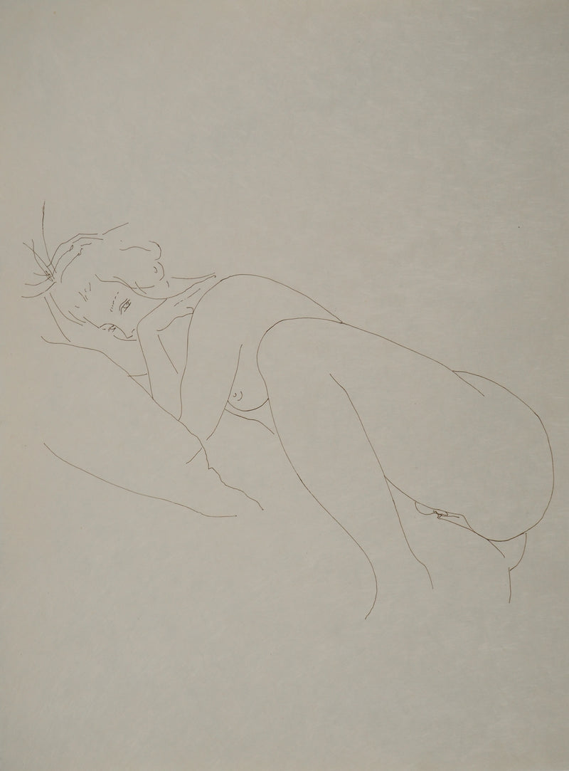 Alain BONNEFOIT : Au repos, Gravure originale