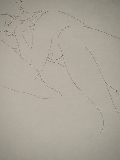 Alain BONNEFOIT : Au repos, Gravure originale