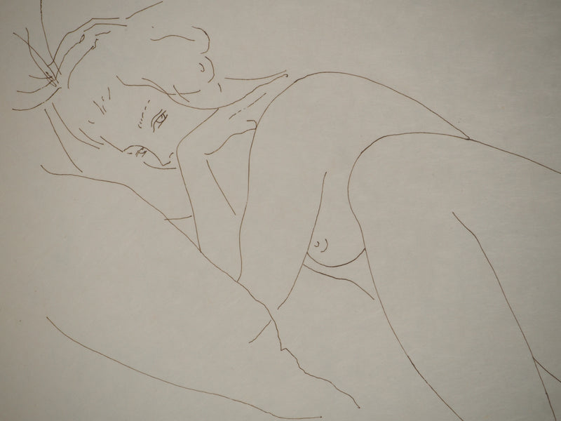 Alain BONNEFOIT : Au repos, Gravure originale