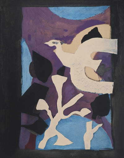Georges BRAQUE : L'oiseau sur la branche, Affiche en lithographie originale
