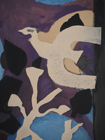 Georges BRAQUE : L'oiseau sur la branche, Affiche en lithographie originale