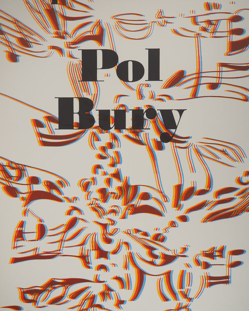 Pol BURY : Sculptures à cordes, Affiche en lithographie originale