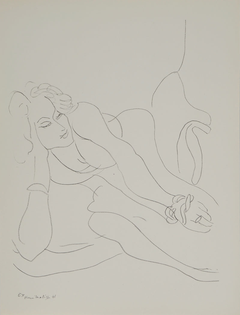 Henri MATISSE : Femme au fauteuil, Lithographie originale (vue générale) - Crédit photo : Galerie Art.Paris