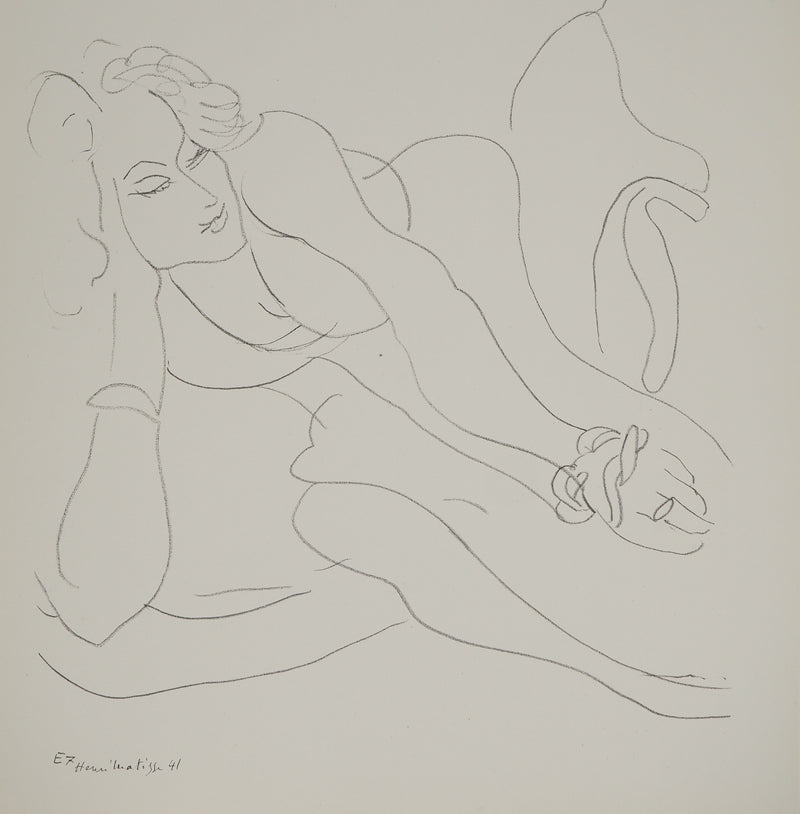 Henri MATISSE : Femme au fauteuil, Lithographie originale (photo de détail 3) - Crédit photo : Galerie Art.Paris