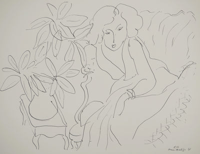 Henri MATISSE : Au salon de thé, Lithographie originale (photo de détail 3) - Crédit photo : Galerie Art.Paris