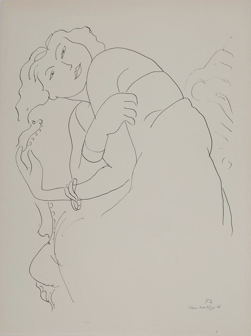 Henri MATISSE : Actrice après représentation, Lithographie originale (vue générale) - Crédit photo : Galerie Art.Paris