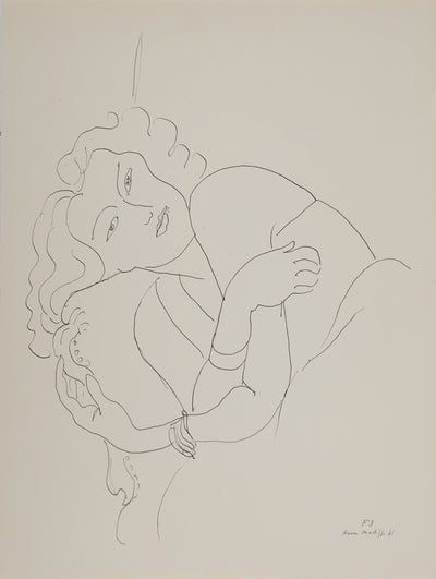 Henri MATISSE : Jeune timide aux bras croisés, Lithographie originale (vue générale) - Crédit photo : Galerie Art.Paris