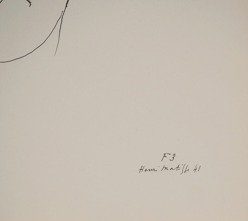 Henri MATISSE : Jeune timide aux bras croisés, Lithographie originale (photo de détail 2) - Crédit photo : Galerie Art.Paris