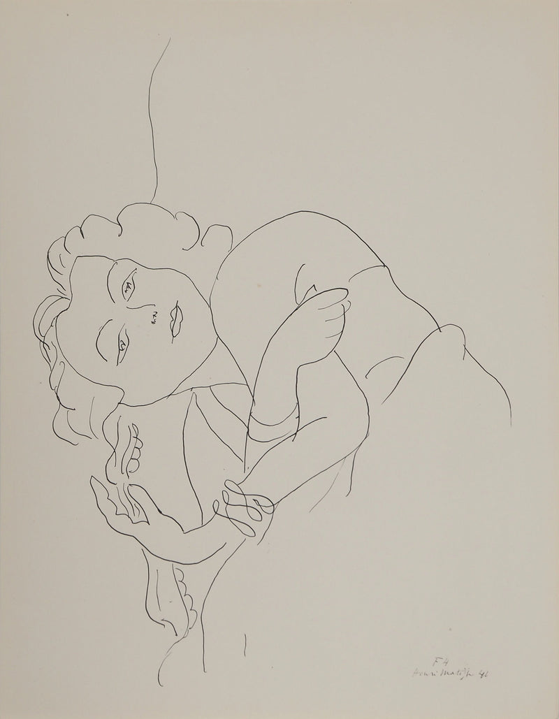 Henri MATISSE : Visage enfantin, Lithographie originale (vue générale) - Crédit photo : Galerie Art.Paris