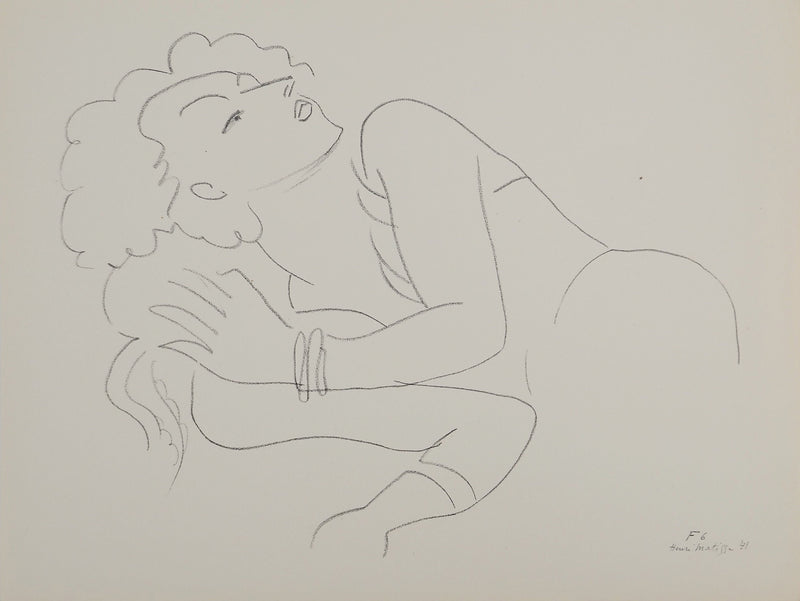 Henri MATISSE : Jeune femme au bracelet, Lithographie originale (vue générale) - Crédit photo : Galerie Art.Paris