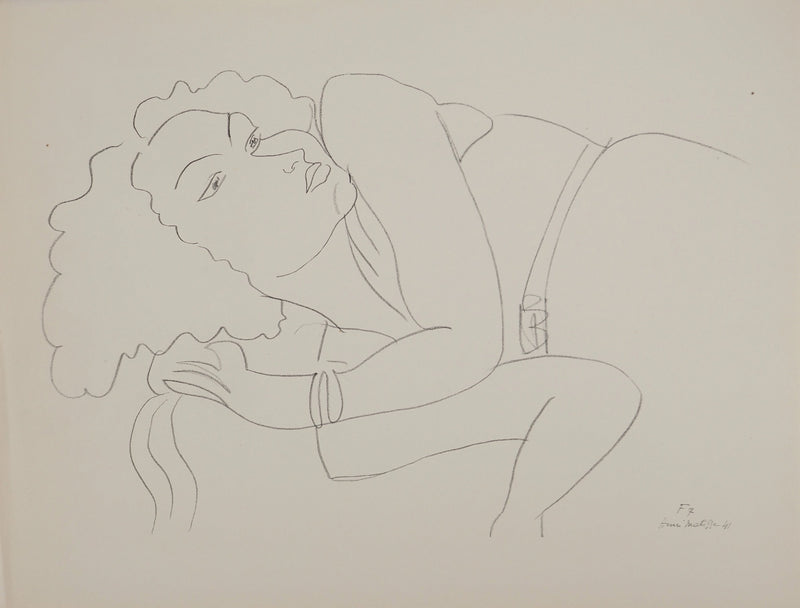 Henri MATISSE : Femme au repos, Lithographie originale (vue générale) - Crédit photo : Galerie Art.Paris