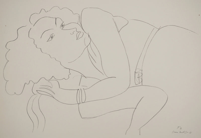 Henri MATISSE : Femme au repos, Lithographie originale (photo de détail 3) - Crédit photo : Galerie Art.Paris