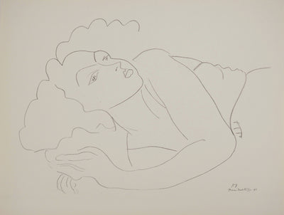 Henri MATISSE : Femme sur canapé, Lithographie originale (vue générale) - Crédit photo : Galerie Art.Paris