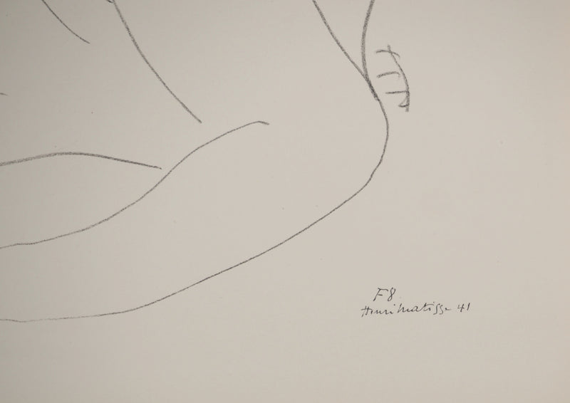 Henri MATISSE : Femme sur canapé, Lithographie originale (photo de détail 2) - Crédit photo : Galerie Art.Paris