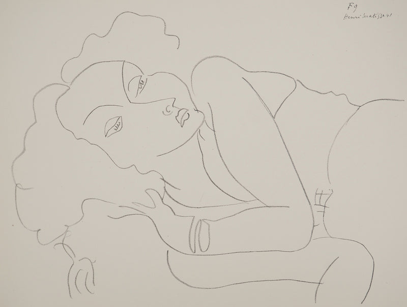 Henri MATISSE : Femme contrariée, Lithographie originale (photo de détail 3) - Crédit photo : Galerie Art.Paris