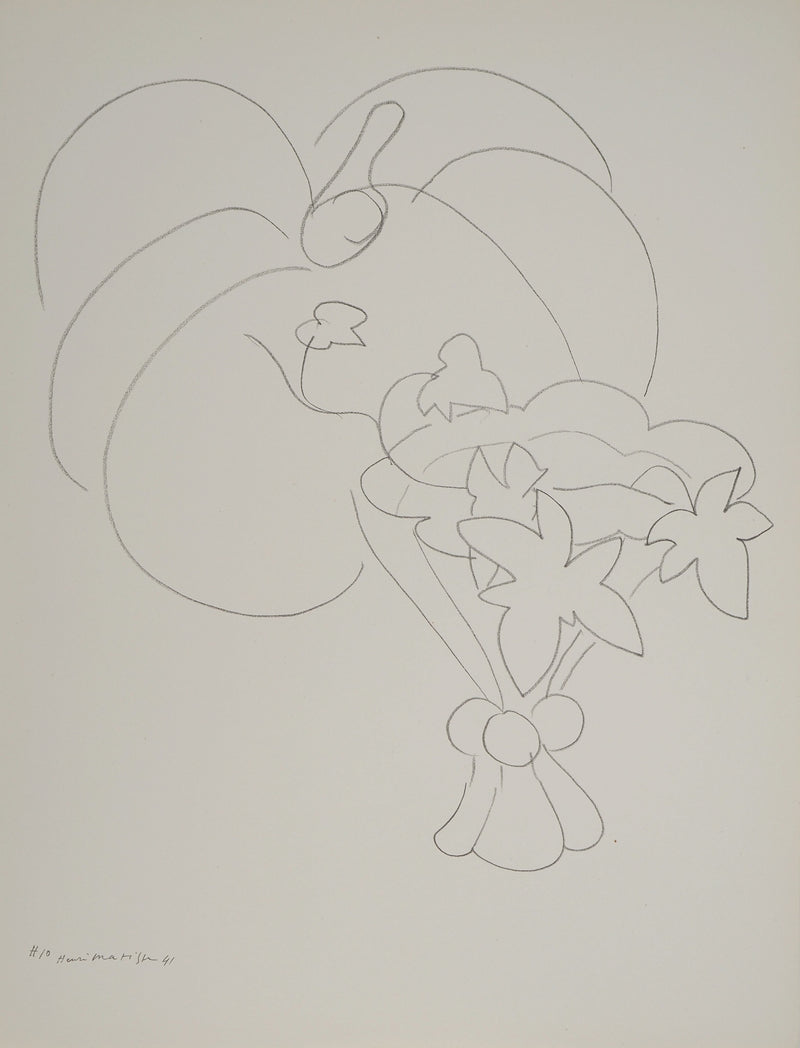 Henri MATISSE : Bouquet de fleurs et grosse citrouille, Lithographie originale (photo de détail 3) - Crédit photo : Galerie Art.Paris