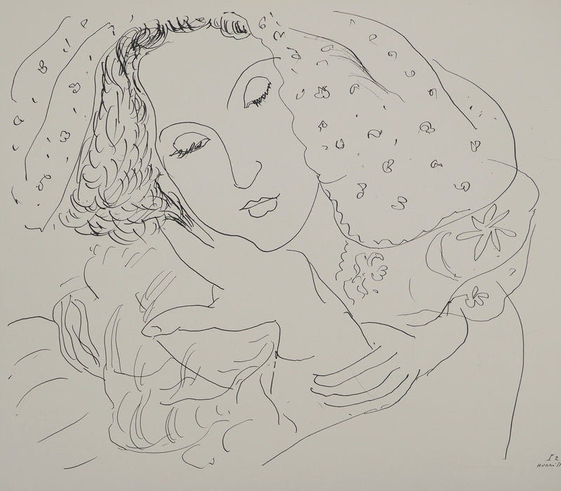 Henri MATISSE : Jeune fille à la cape, Lithographie originale (photo de détail 3) - Crédit photo : Galerie Art.Paris