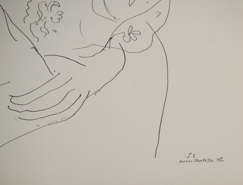 Henri MATISSE : Jeune fille à la cape, Lithographie originale (photo de détail 2) - Crédit photo : Galerie Art.Paris