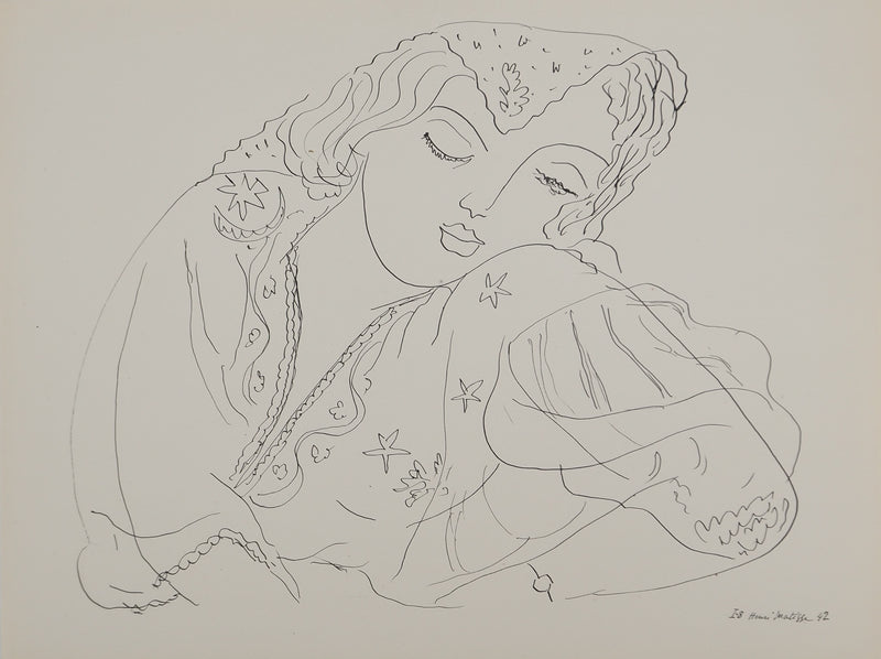 Henri MATISSE : La bohémienne assoupie, Lithographie originale (vue générale) - Crédit photo : Galerie Art.Paris