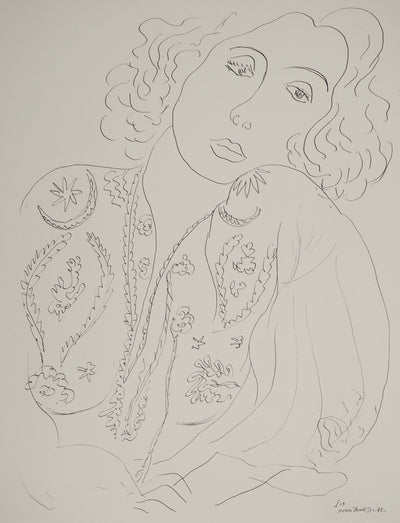 Henri MATISSE : Jeune fille à la blouse, Lithographie originale (photo de détail 3) - Crédit photo : Galerie Art.Paris