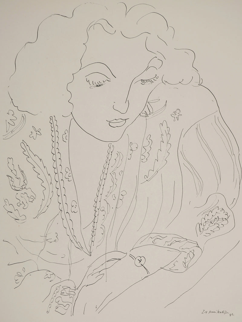 Henri MATISSE : Femme regardant sa montre, Lithographie originale (photo de détail 3) - Crédit photo : Galerie Art.Paris